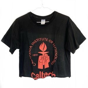 CALTECH Collegiate Raw Hem “Used Look” Crop Top